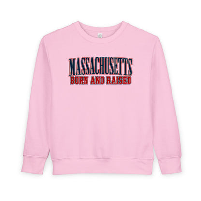 Massachusetts Born and Raised High-End Editorial Unisex Toddler Sweatshirt