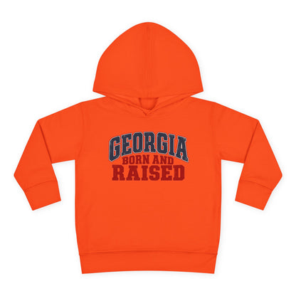 Georgia Born and Raised Rustic Southern Unisex Toddler Pullover Fleece Hoodie