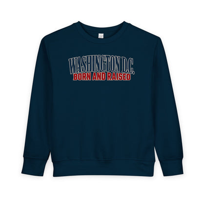 Washington DC Born and Raised Capital City Heritage Unisex Toddler Sweatshirt