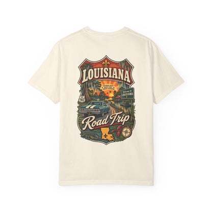 Louisiana Road Trip Unisex Comfort Color 1717 Streetwear Graphic Tee