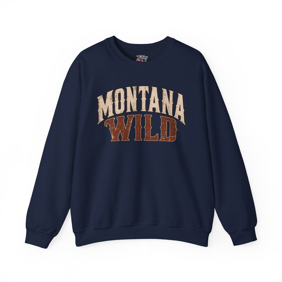 Montana Wild Unisex Crewneck Sweatshirt State Name Graphic