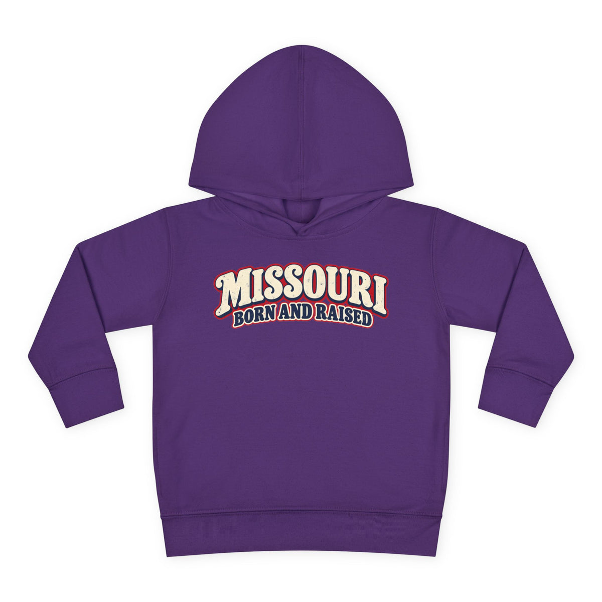 Missouri Born and Raised Retro 1970s Unisex Toddler Pullover Fleece Hoodie