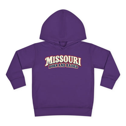 Missouri Born and Raised Retro 1970s Unisex Toddler Pullover Fleece Hoodie
