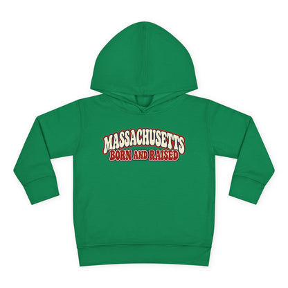 Massachusetts Born and Raised Retro 1970s Unisex Toddler Pullover Fleece Hoodie