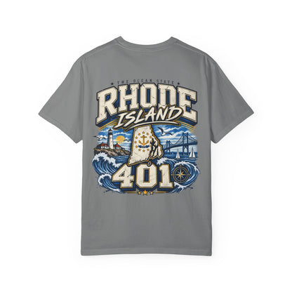 Rhode Island 401 Unisex Comfort Color 1717 Streetwear Graphic Tee