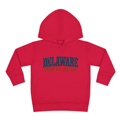 Delaware Born and Raised Retro 1970s Unisex Toddler Pullover Fleece Hoodie