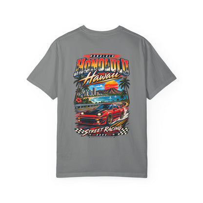 Honolulu Hawaii Street Racing Unisex Comfort Color 1717 Streetwear Graphic Tee