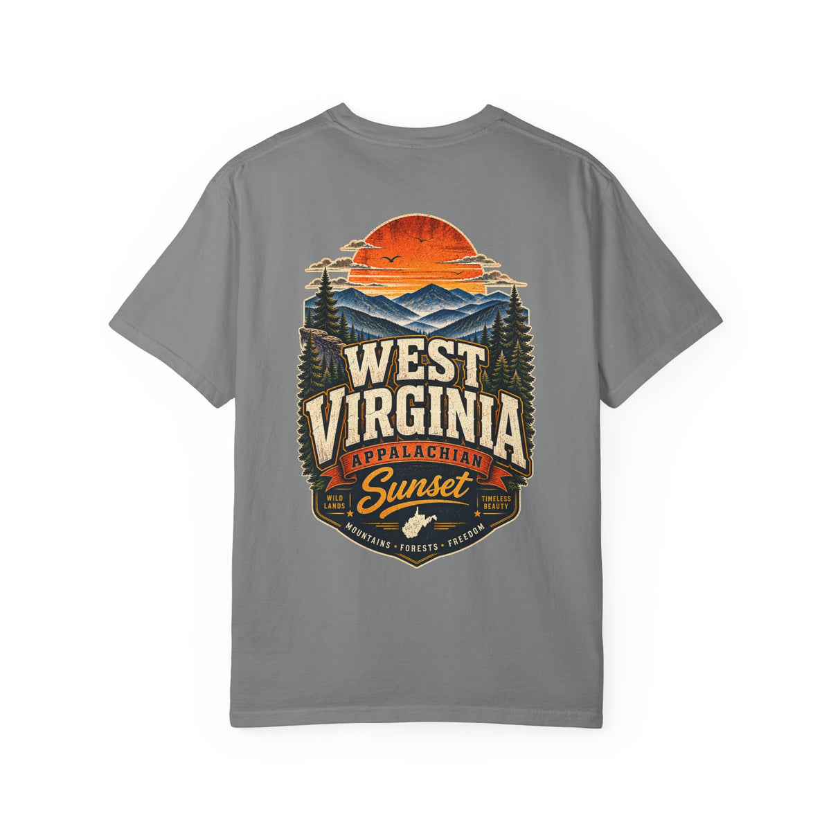 West Virginia Appalachian Sunset Unisex Comfort Color 1717 Streetwear Graphic Tee