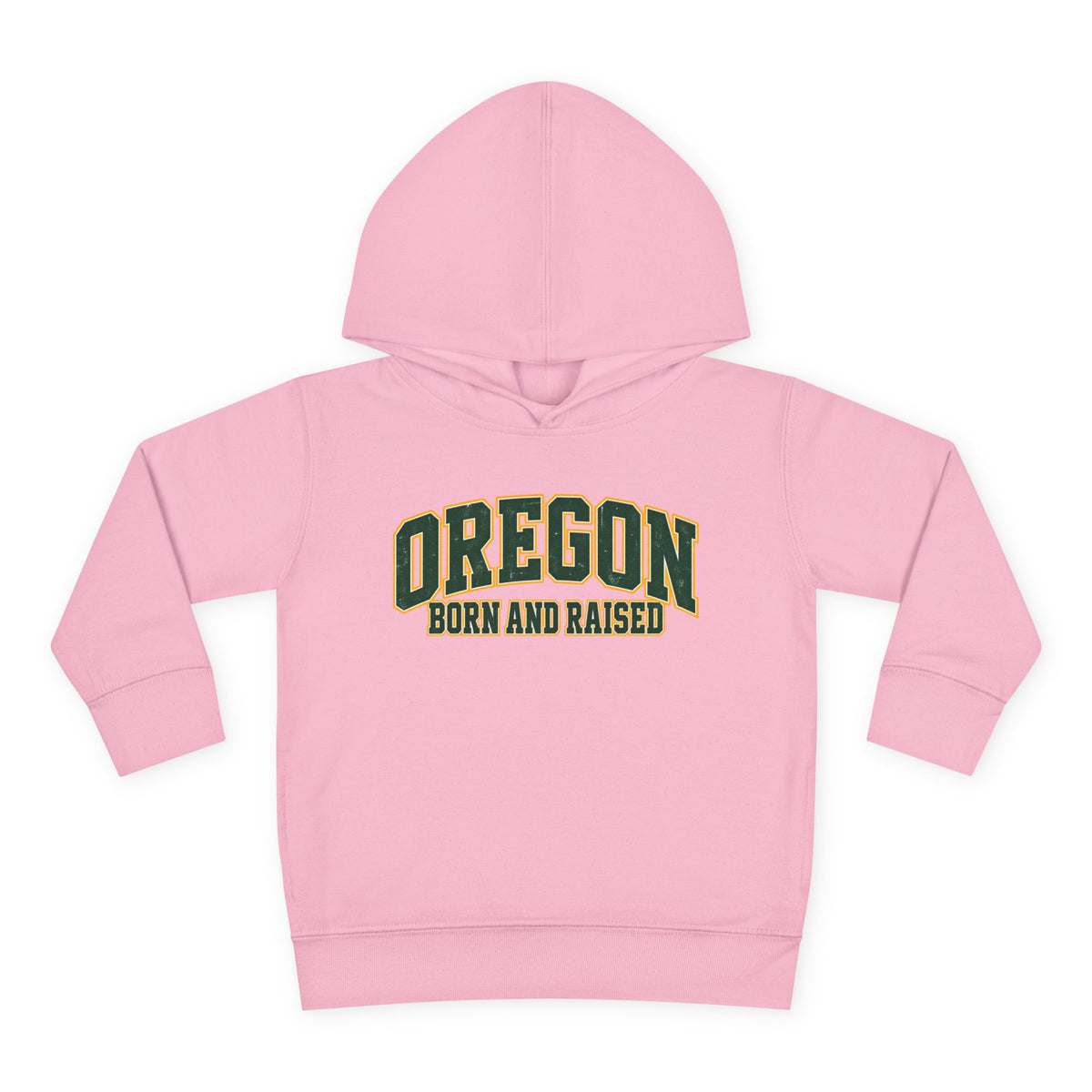 Oregon Born and Raised Old-School Athletic Unisex Toddler Pullover Fleece Hoodie