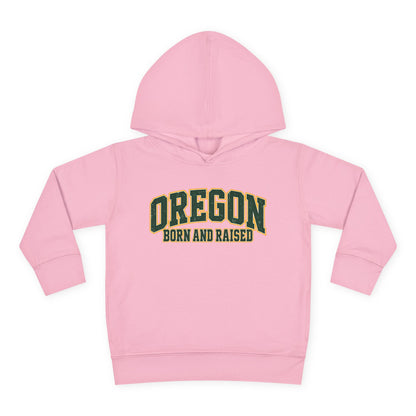 Oregon Born and Raised Old-School Athletic Unisex Toddler Pullover Fleece Hoodie