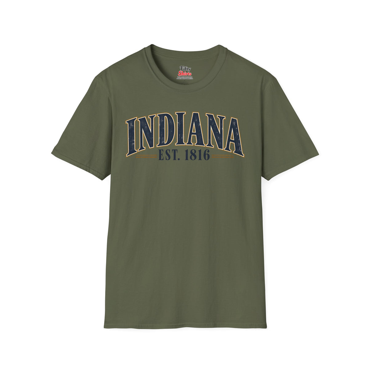 Indiana Est 1816 Unisex Softstyle T Shirt State Name Graphic Tee