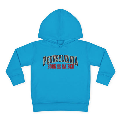 Pennsylvania Born and Raised Classic Souvenir Unisex Toddler Pullover Fleece Hoodie