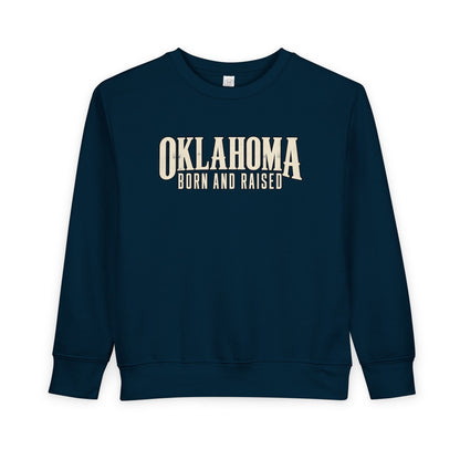 Oklahoma Born and Raised Premium Heritage Unisex Toddler Sweatshirt