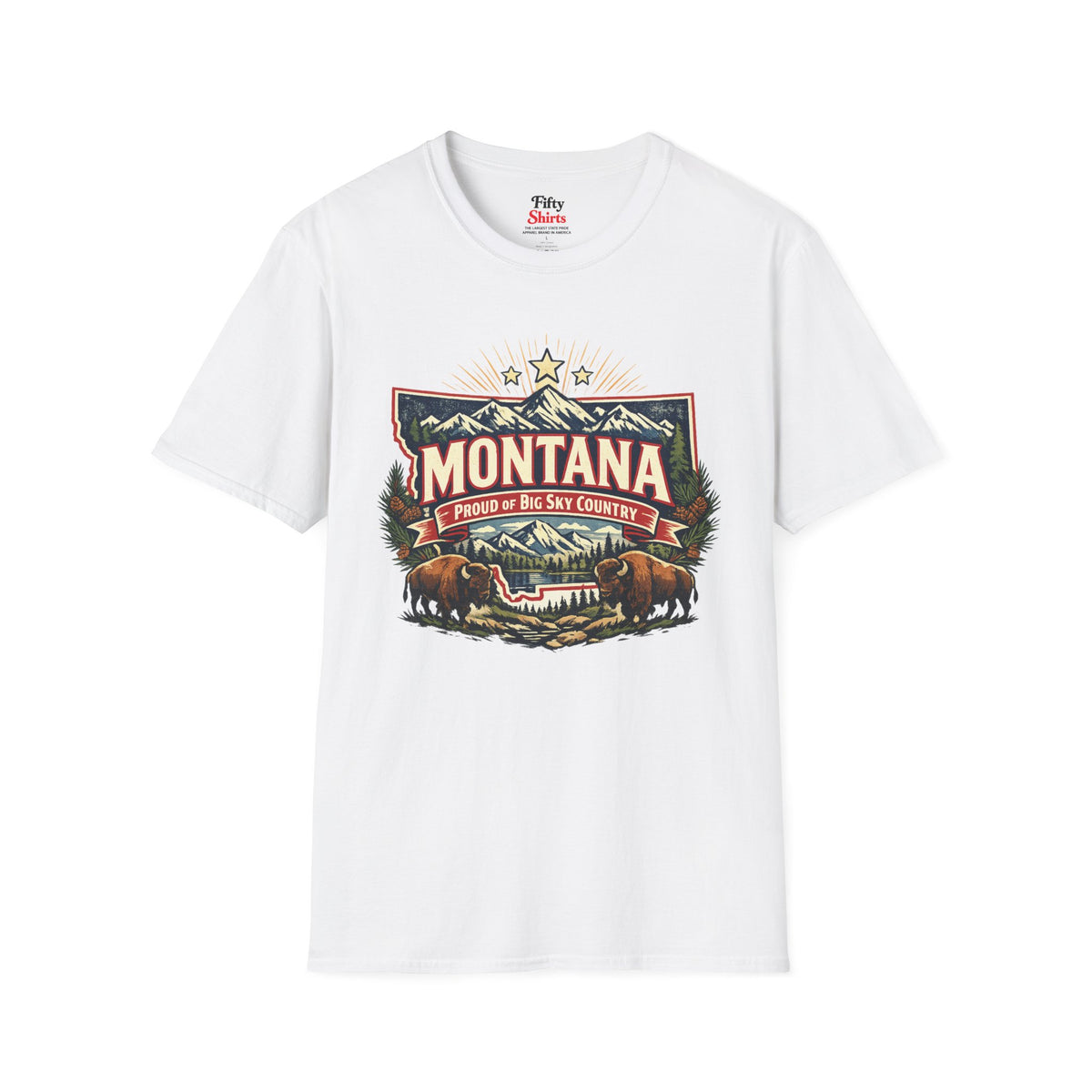 Montana State Pride Unisex Softstyle T Shirt State Pride Graphic Tee Collections FS03
