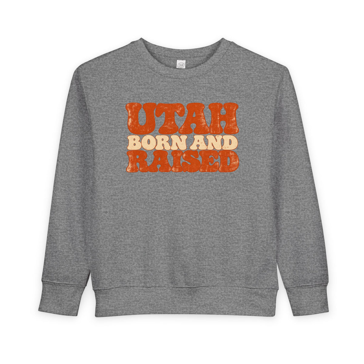 Utah Born and Raised Retro 1970s Unisex Toddler Sweatshirt