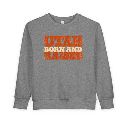 Utah Born and Raised Retro 1970s Unisex Toddler Sweatshirt