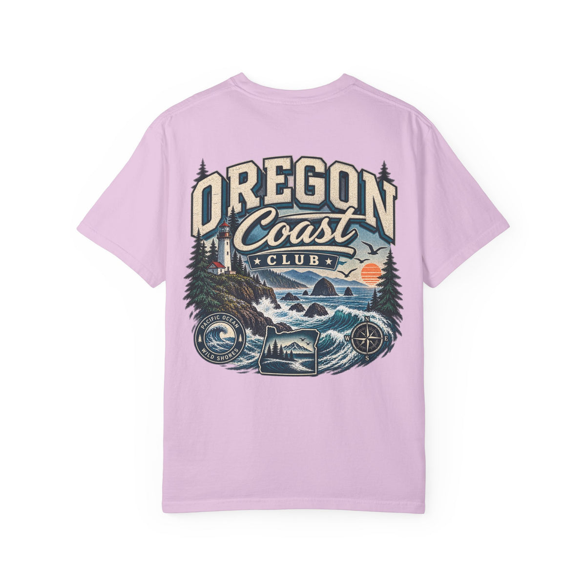 Oregon Coast Club Unisex Comfort Color 1717 Streetwear Graphic Tee
