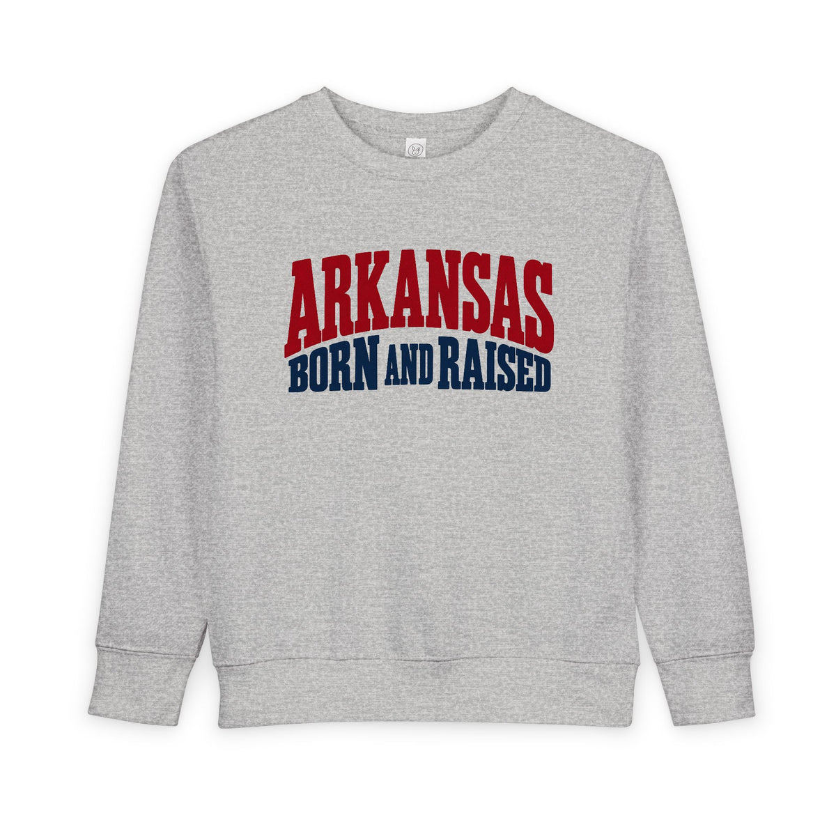 Arkansas Born and Raised Bold Vintage State Pride Unisex Toddler Sweatshirt