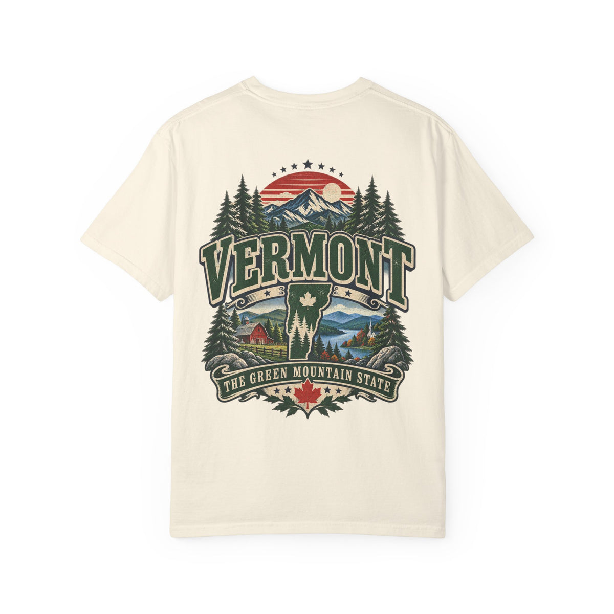 Vermont the Green Mountain State Unisex Comfort Color 1717 Streetwear Graphic Tee