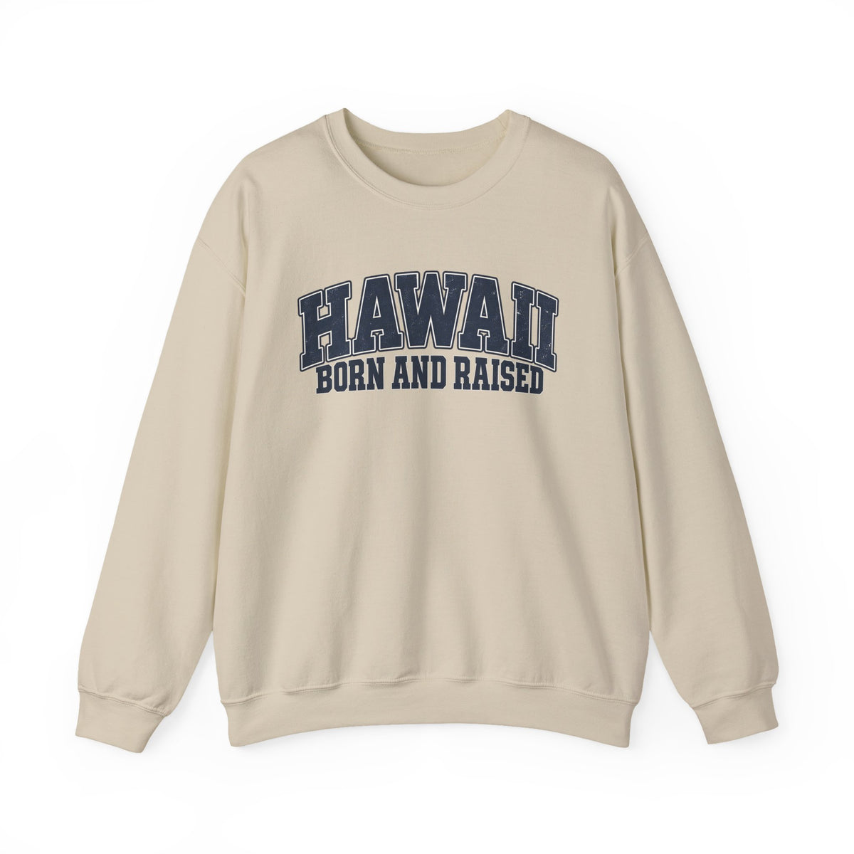 Hawaii Born and Raised Vintage Athletic Unisex Sweatshirt Graphic