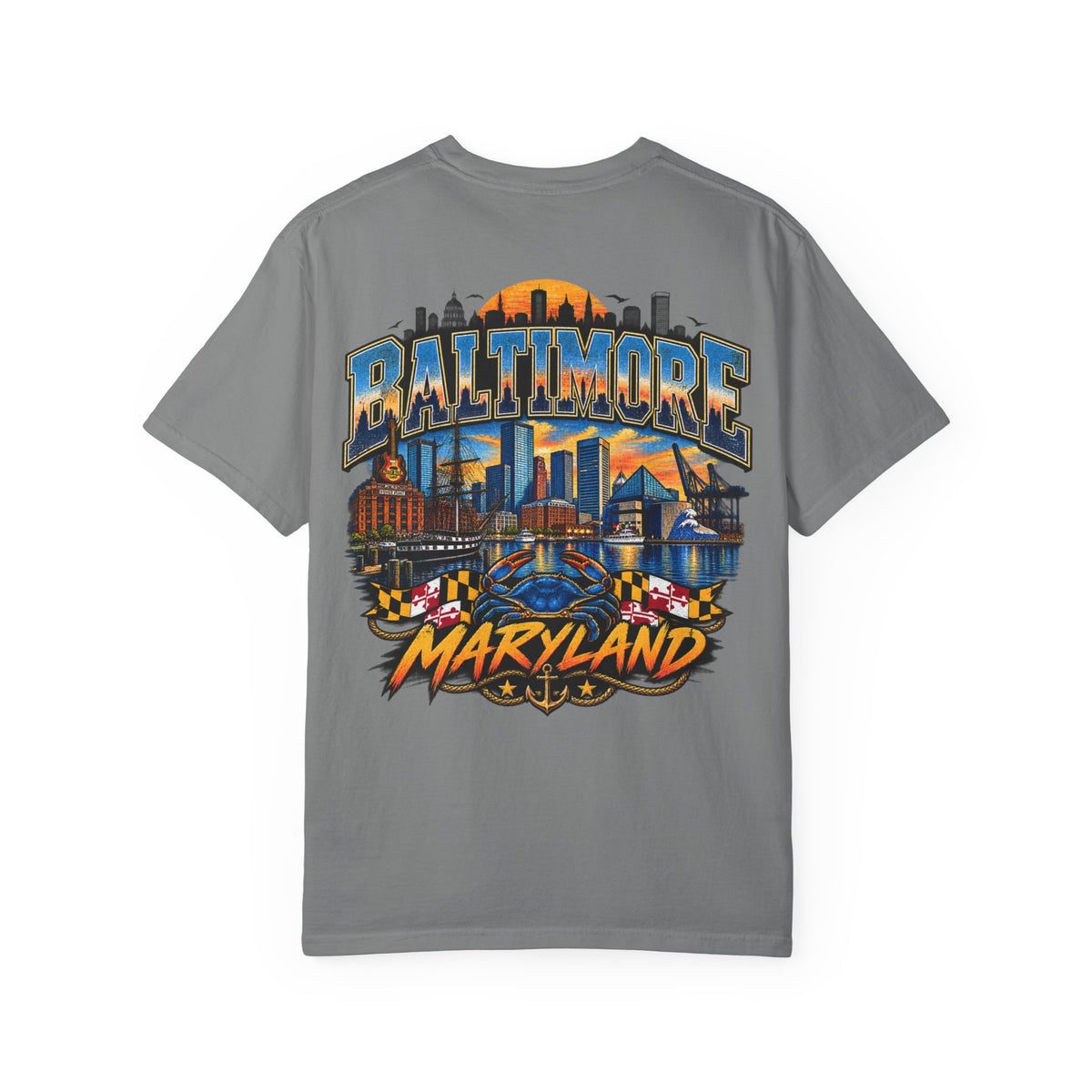 Baltimore Maryland Unisex Comfort Color 1717 Streetwear Graphic Tee