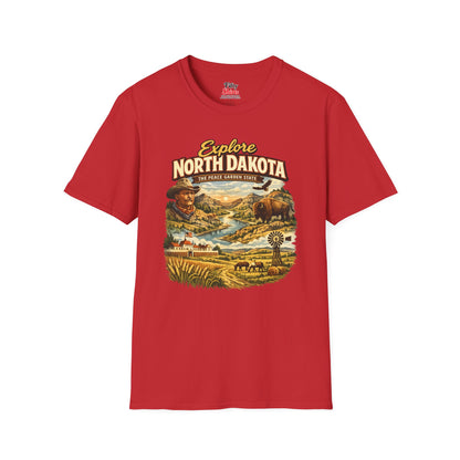 Explore North Dakota Unisex Softstyle T Shirt State Pride Graphic Tee Collections FS03