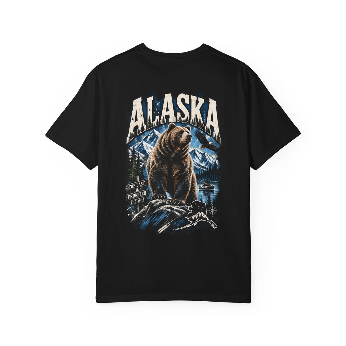 Alaska Bear Streetwear  Unisex Comfort Color 1717 Streetwear Graphic Tee