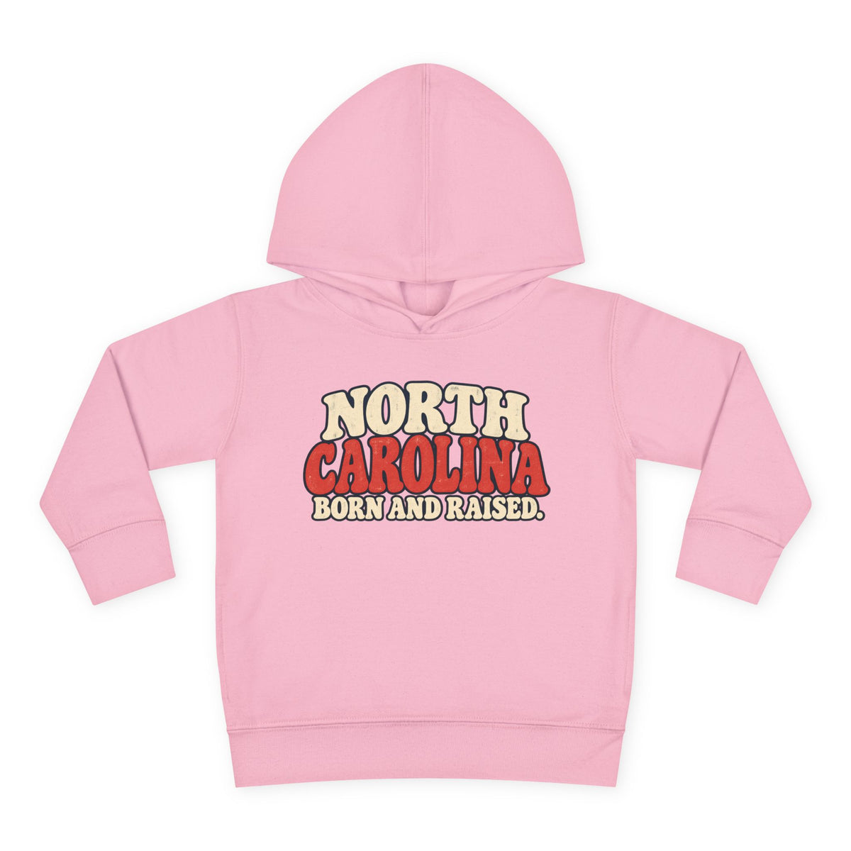 North Carolina Born and Raised Carolina Vintage Unisex Toddler Pullover Fleece Hoodie