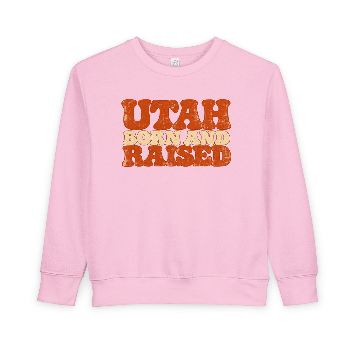 Utah Born and Raised Retro 1970s Unisex Toddler Sweatshirt