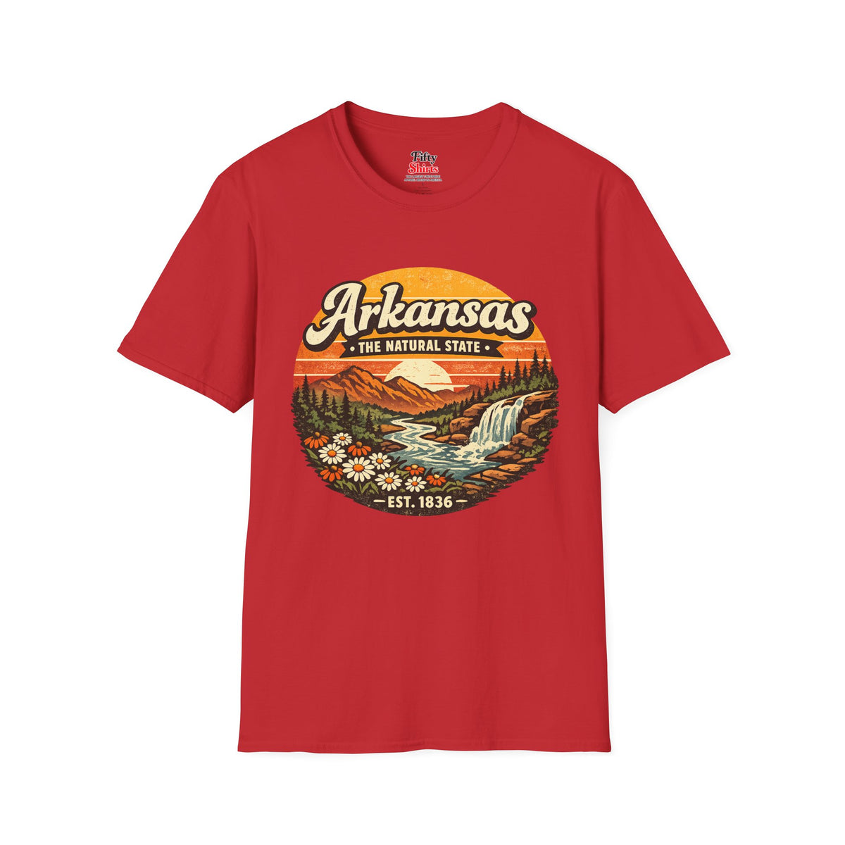 Arkansas Mountain Sunset Unisex Softstyle T Shirt State Pride Graphic Tee Collections FS03
