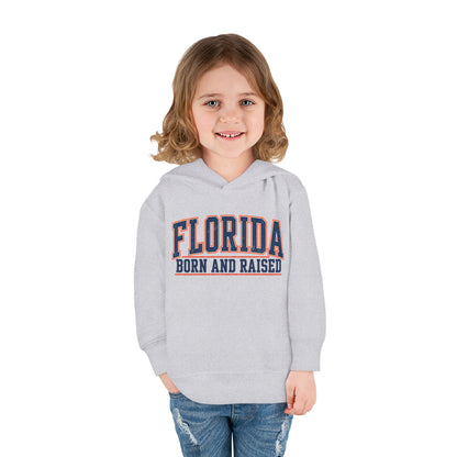 Florida Born and Raised Old-School Athletic Unisex Toddler Pullover Fleece Hoodie