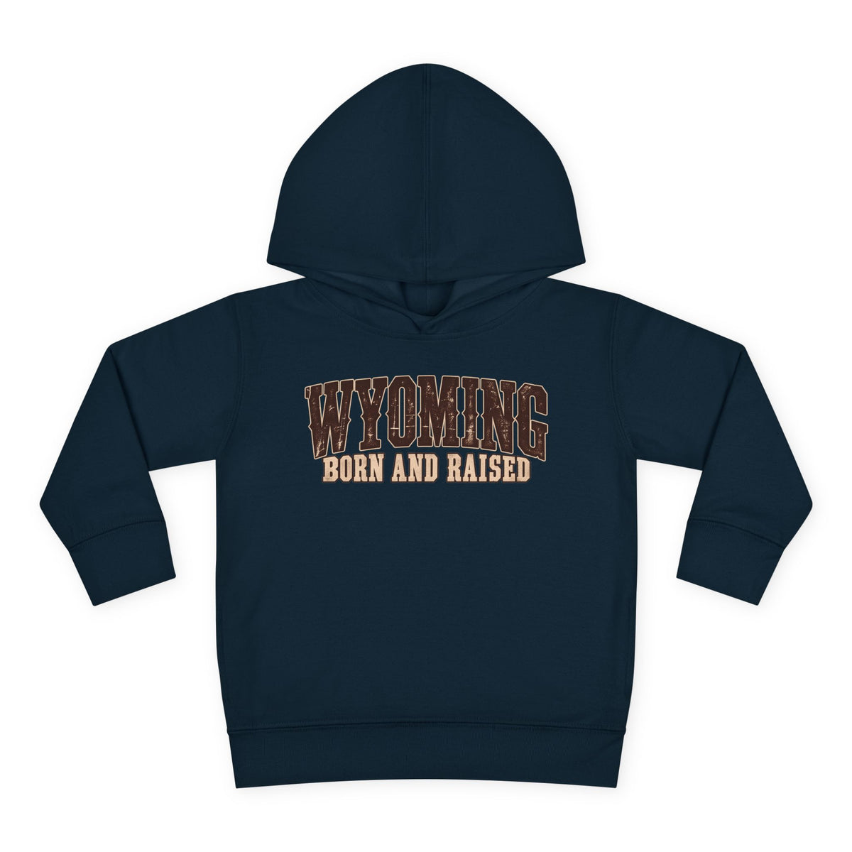 Wyoming Born and Raised Vintage Western Americana Unisex Toddler Pullover Fleece Hoodie