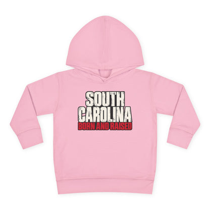 South Carolina Born and Raised Southern Streetwear Unisex Toddler Pullover Fleece Hoodie