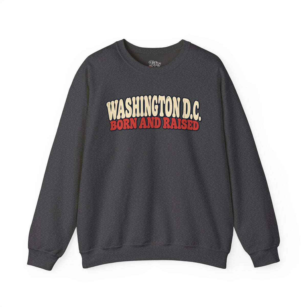 Washington DC Born and Raised Retro 1970s Unisex Sweatshirt Graphic