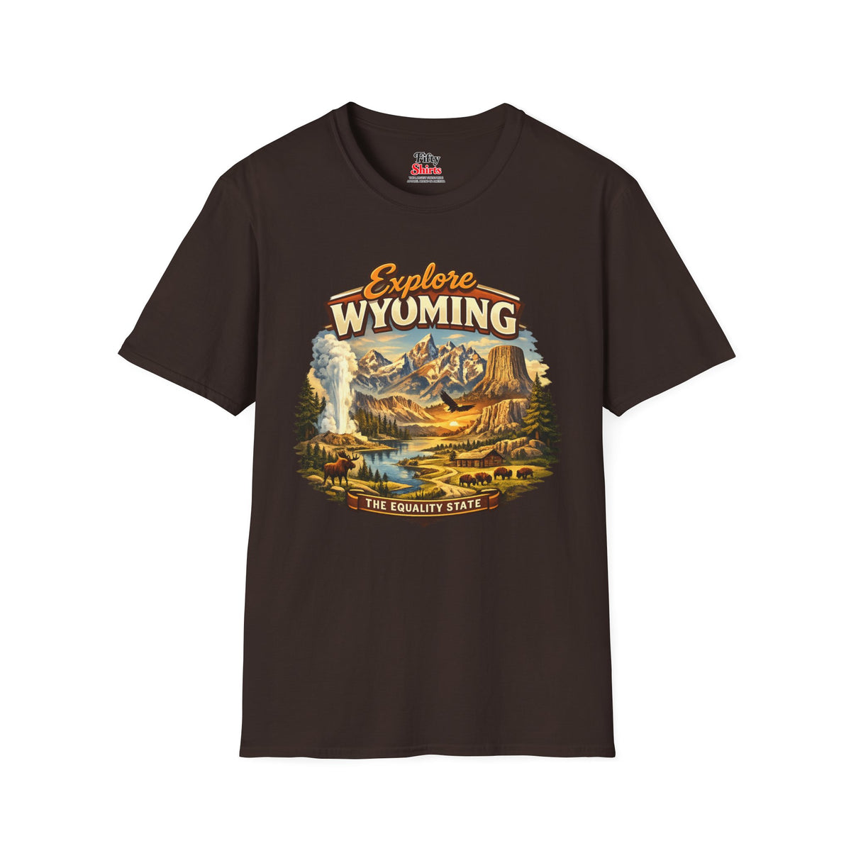 Explore Wyoming Unisex Softstyle T Shirt State Pride Graphic Tee Collections FS03