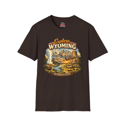 Explore Wyoming Unisex Softstyle T Shirt State Pride Graphic Tee Collections FS03