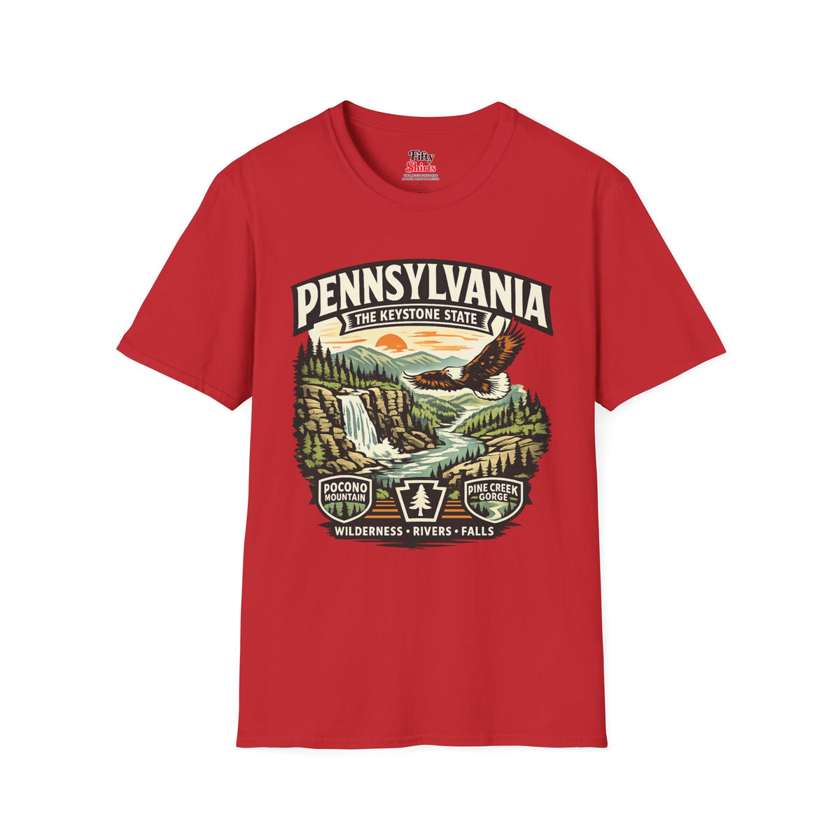 Pennsylvania Keystone State Adventure Unisex Softstyle T Shirt State Pride Graphic Tee Collections FS03
