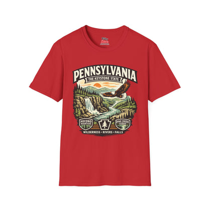 Pennsylvania Keystone State Adventure Unisex Softstyle T Shirt State Pride Graphic Tee Collections FS03