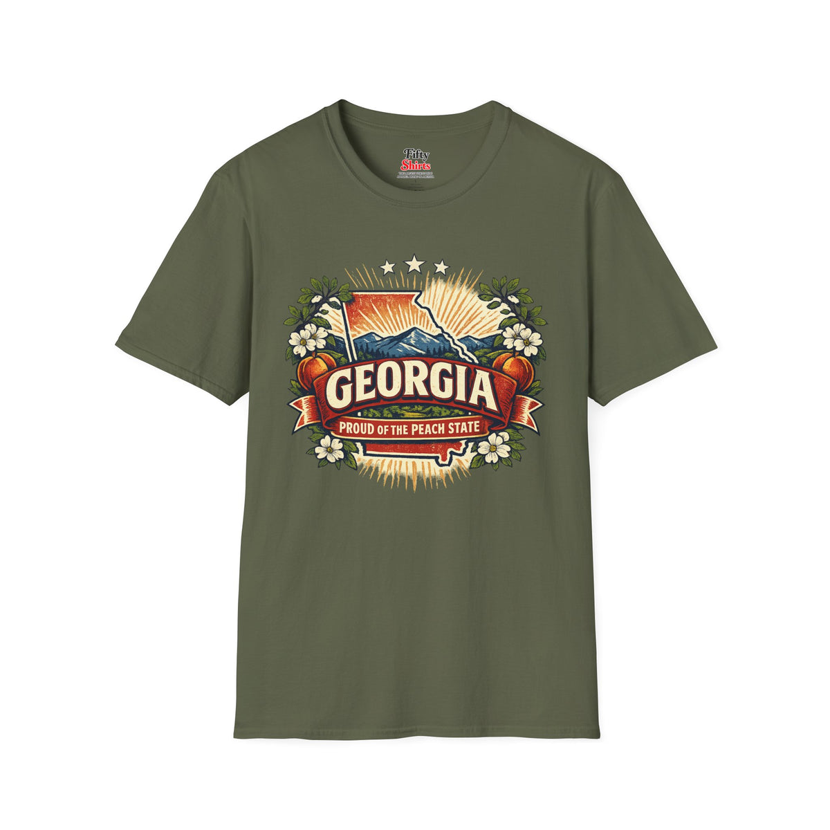 Georgia State Pride Unisex Softstyle T Shirt State Pride Graphic Tee Collections FS03