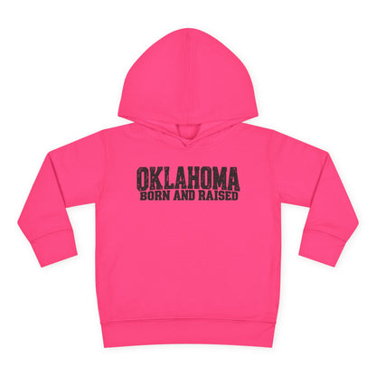 Oklahoma Born and Raised Minimal Heritage Unisex Toddler Pullover Fleece Hoodie