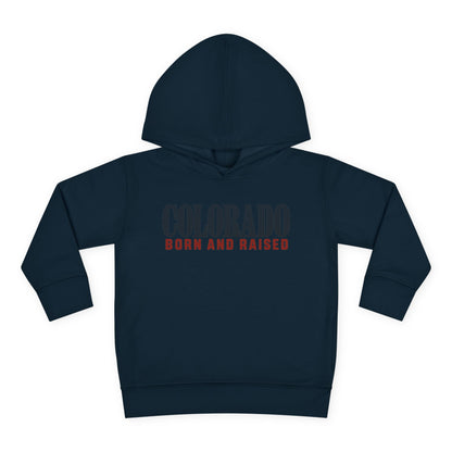 Colorado Born and Raised Premium Mountain Lifestyle Unisex Toddler Pullover Fleece Hoodie