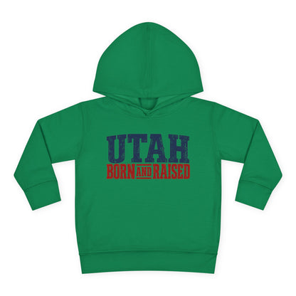 Utah Born and Raised Mountain West Style Unisex Toddler Pullover Fleece Hoodie