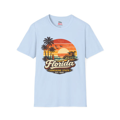Florida Beach Sunset Unisex Softstyle T Shirt State Pride Graphic Tee Collections FS03