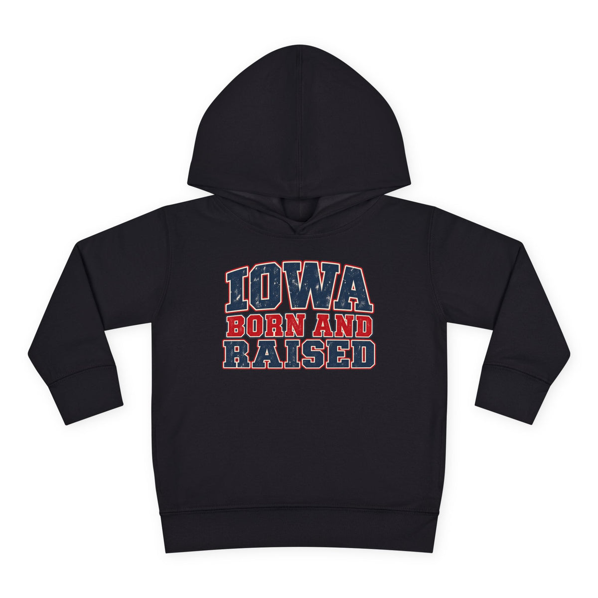Iowa Born and Raised intage Farmhouse Americana Unisex Toddler Pullover Fleece Hoodie
