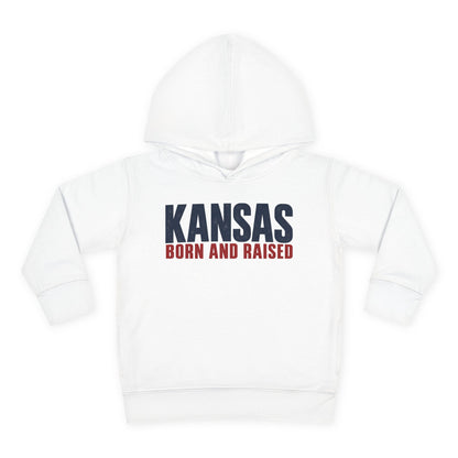 Kansas Born and Raised Modern Heritage Unisex Toddler Pullover Fleece Hoodie