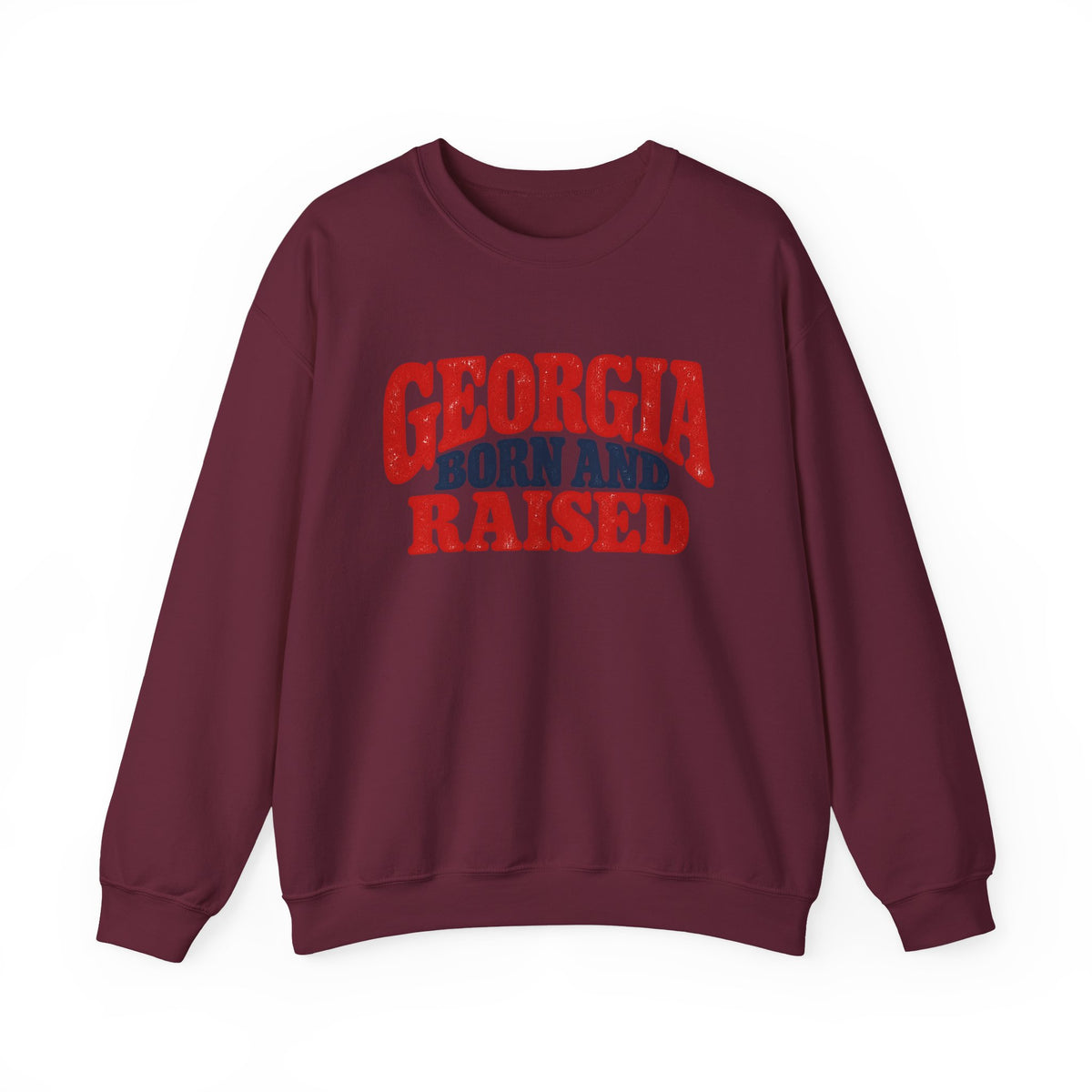 Georgia Born and Raised Retro Unisex Sweatshirt Graphic