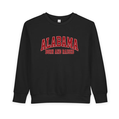 Alabama Born and Raised Collegiate Classic Unisex Toddler Sweatshirt