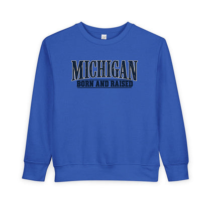 Michigan Born and Raised Premium Heritage Unisex Toddler Sweatshirt