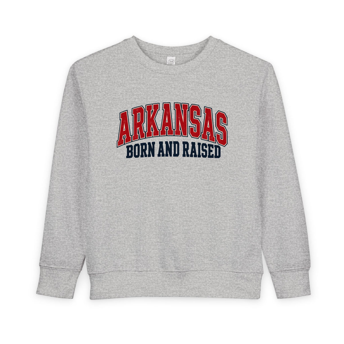 Arkansas Born and Raised Vintage Athletic Heritage Unisex Toddler Sweatshirt