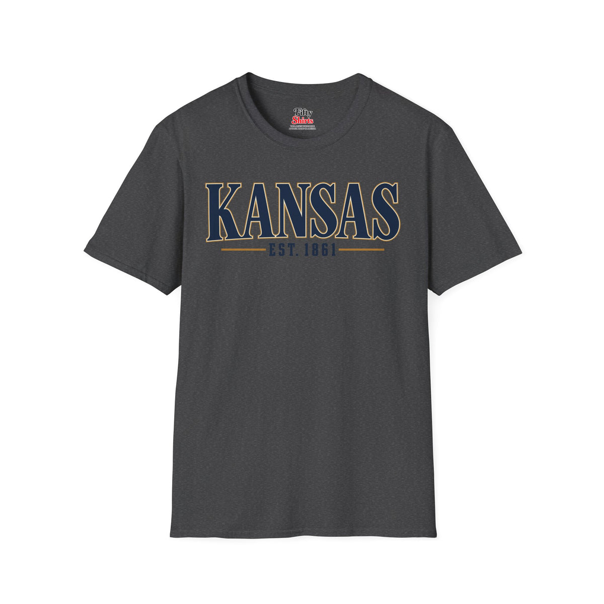 Kansas Est 1861 Unisex Softstyle T Shirt State Name Graphic Tee